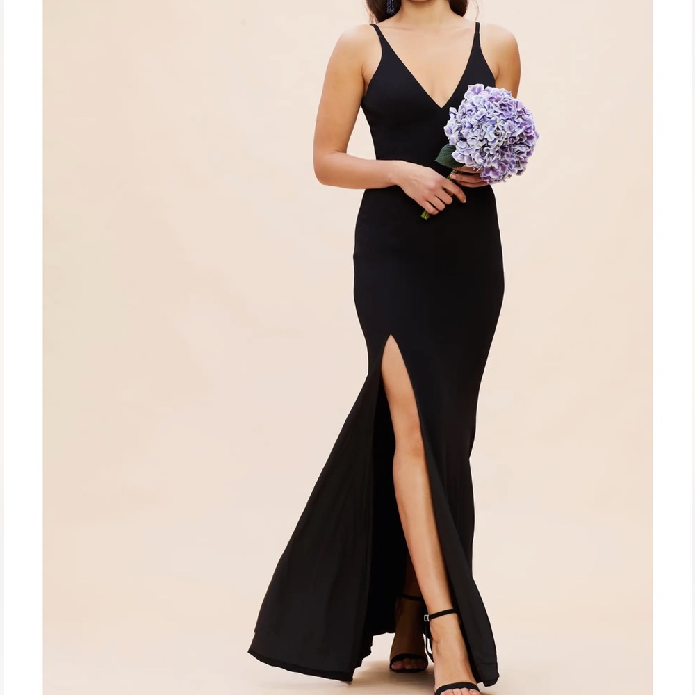 Iris Slit Crepe Gown Dress the Population